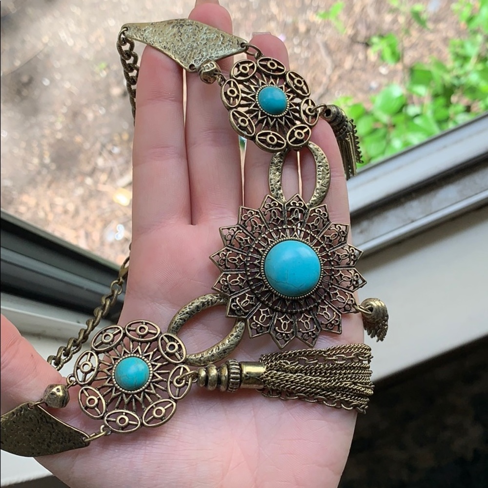Turquoise and Rusted Gold Necklace!✨ - Picture 2 of 2